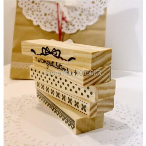 5 Styles DIY Scrapbooking Korea style lace/bow/letter flower edge series 5 design DIY long style stamp Photo Album Stamp