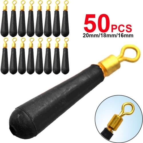 50pcs Copper Head Rubber Bobber Drift Fishing Floats Seat Vertical Fishing Float Rotation Buoy Seat Fishing Bobber Accesories