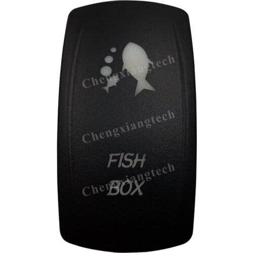 Car Boat Truck Backlit Swtich Cap- Laser Engraving -FISH BOX -for Led Carling Arb Narva 4x4 RV Rocker Switch, Cover Only