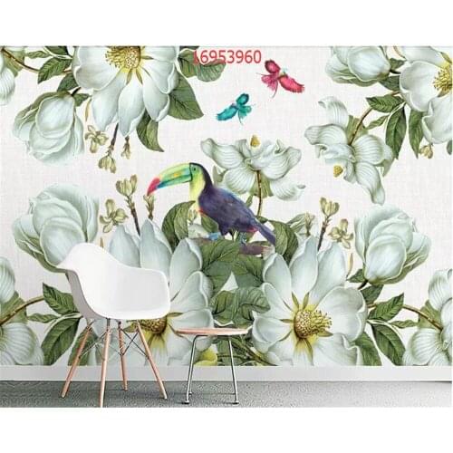 Beibehang Custom size fashion beautiful European retro flower 3D TV background wall painting wallpaper decorative painting