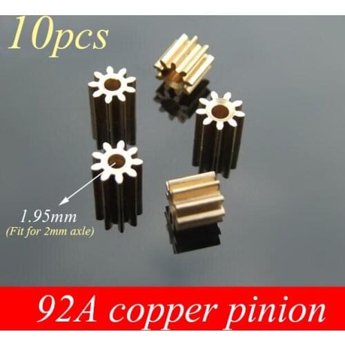 Free Shipping 10PCS 92A Copper Pinion 9T Metal Gear 0.5M 9 Teeth Motor Pinion Spare Part For DIY Model