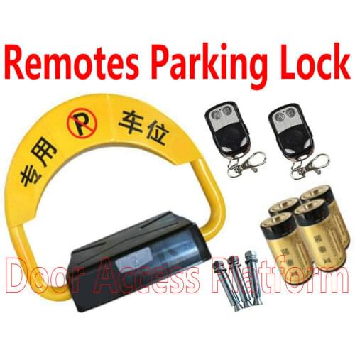 Remotes Lock Car Parking Lock powered with dry cell automatic parking system lock vehicle truck one stop access control lock kit