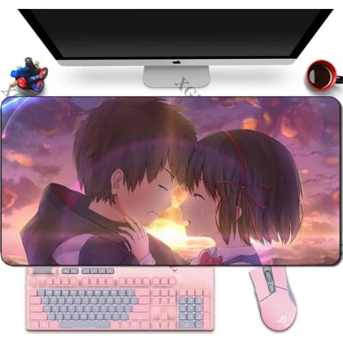 Your Name Large Mouse Pad Kawaii DecorationGamer ComputerKeyboard Desk Pad XXL Custom AnimeStarry Sky Mouse Pad Game Accessories