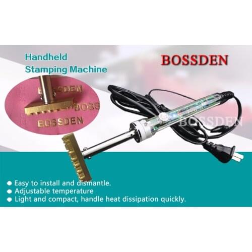 BOSSDEN 220V 60W Leather Heat Emboss Soldering Iron Bronzing Logo Printing Hot Stamping Machine Copper Stamper Die Cut Mold