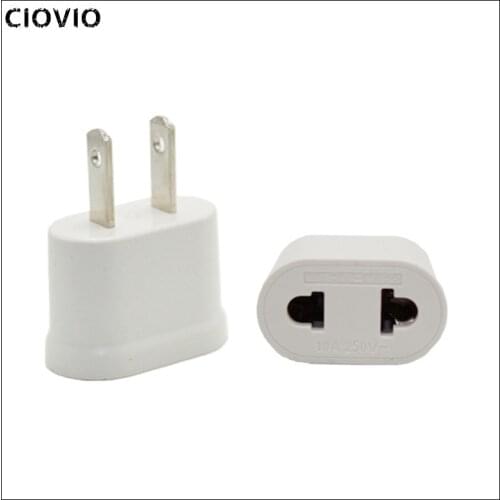 CIOVIO 3PCS Euro Japanese-Style American round Flat Dual Use Conversion Plug Adapter Socket Wn-20a