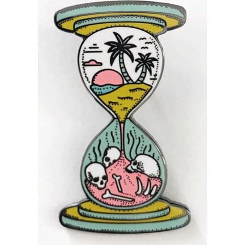 Hourglass enamel pin badge