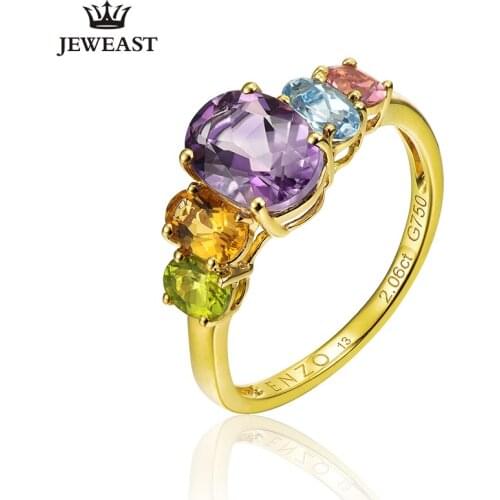 ENZO Natural Topaz and other natural gemstones 18K Pure Gold 2020 New Hot Selling Top Ring Shape Ring For Woman Genuine Jewelry