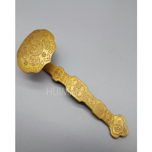 China Brass Statue Luck Wealth As One Wishes Metal Crafts Home Decoration