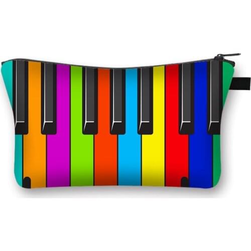 Music Notes Makeup Bags With Multicolor Girls Cosmetics Pouchs For Travel Ladies Pouch Women Cosmetic Bag