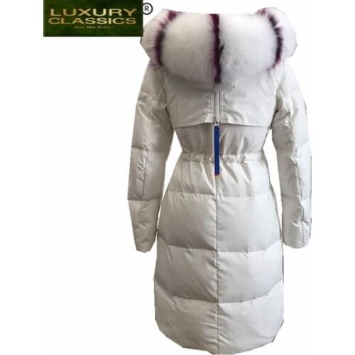 Jacket Winter Women Down Long Down Coat Female Warm Parka Clothes 2021 Real Raccoon Fur Hooded Coats Ladies Hiver LW1720