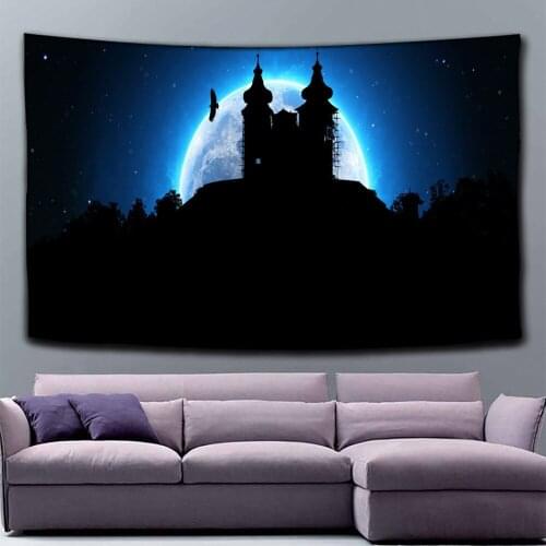 Moon Landscape Tapestry Wall Hanging Wall Art Tapestry Printed Wall Tapestry for Bedroom Background Home Decor