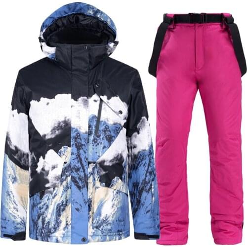2021 New Winter Warm Coat& Trousers for Snowboarding, Hiking, Skiing Mens Snow Ski Suit Waterproof Windbreaker Thermal Pants