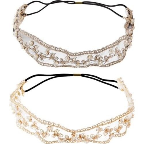 Pearl Lace Hair Band Super Fairy Sweet Beauty Mesh HairBands Ball Hair Accessories Women and Girl Hair