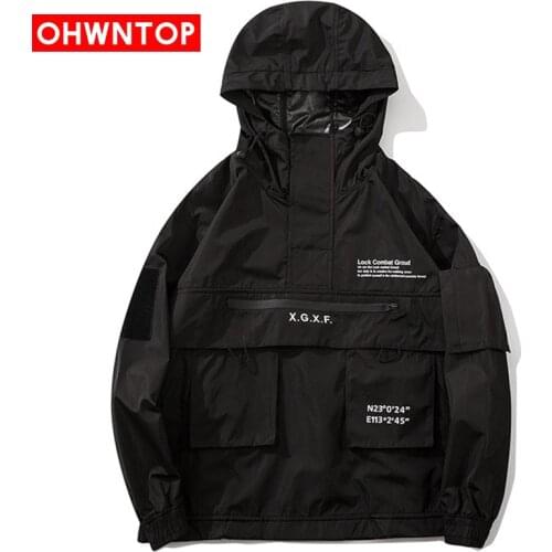 OHWNTOP Hooded Jackets For Men