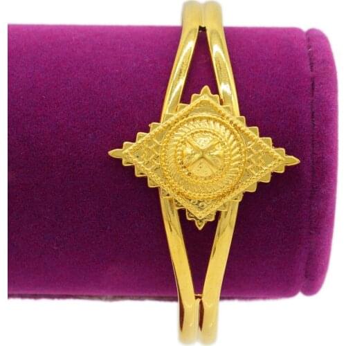 PINXUN Can Open Bracelet African Jewelry Gold Color Dubai Women Fashion Bangle Arab Bracelet Ethiopian Jewelry Party Gift JH2