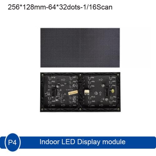 P4 LED indoor display module 256*128 MM 64*32pixels ,1/16scan RGB led display Board Video Wall