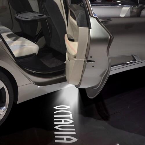 For Skoda Octavia 2 3 A2 A3 Octavia A7 Car Styling OCTAVIA Courtesy Light LED Car Door Light 4pcs /lot OCTAVIA Logo Light