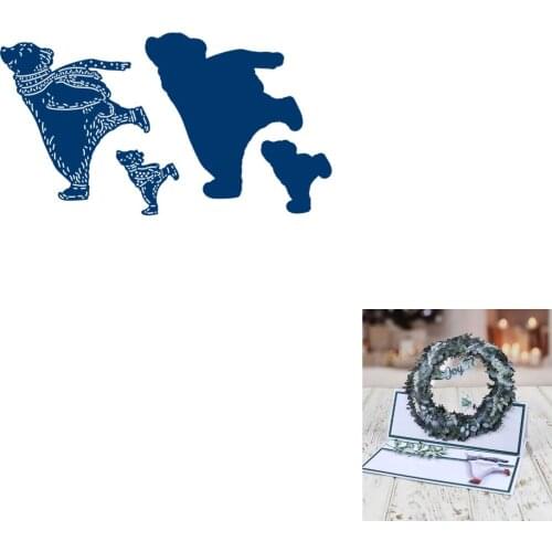 Polar bear on ice Metal Cutting Dies Scrapbook Dariy Decoration Stencil Embossing Template DIY Greeting Card Handmade 2021