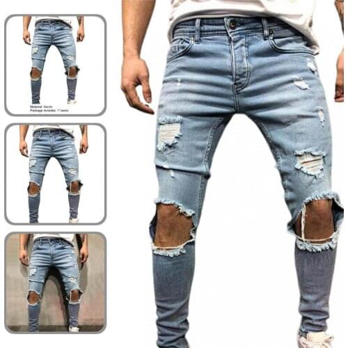 Skin-friendly Cool Ragged Zipper Fly Trousers for Dating Jeans Skin-friendly Cool Ragged Zipper Fly Trousers for Dating