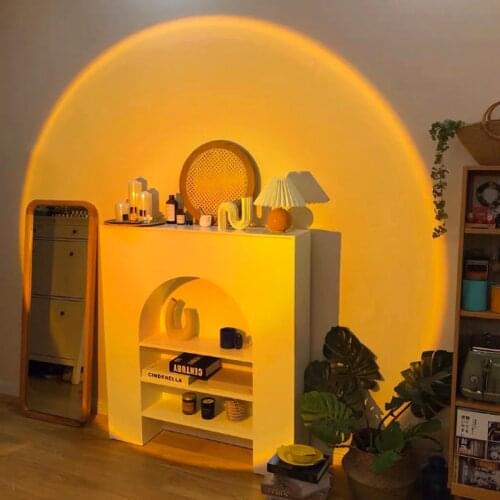 Rainbow Sunset Projection Lamps Lighting Floor Lamp Sunlight Ambient Lamp USB LED Floor Light Home Decor for Living Room Bedroom