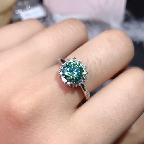 Real Pass Diamond Test Moissanite Ring 925 Sterling Silver Round Excellent Cut D Color Moissanite Wedding Jewelry