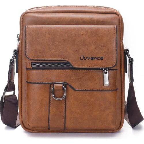 Retro Men Bag PU Leather Men Shoulder Bags for 10.5" Ipad Business Large Man Messenger Bag Flap Casual Travel Solid Zipper Hasp