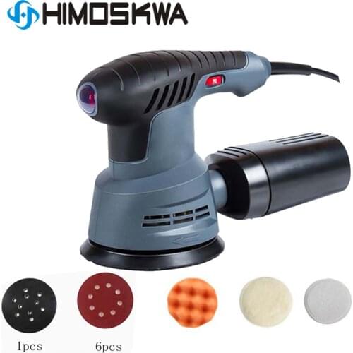 400W Sander Machine 7 Variable Speed 12000RPM Random Orbit Sander polisher with 6 sandpaper Dust exhaust and dust canister