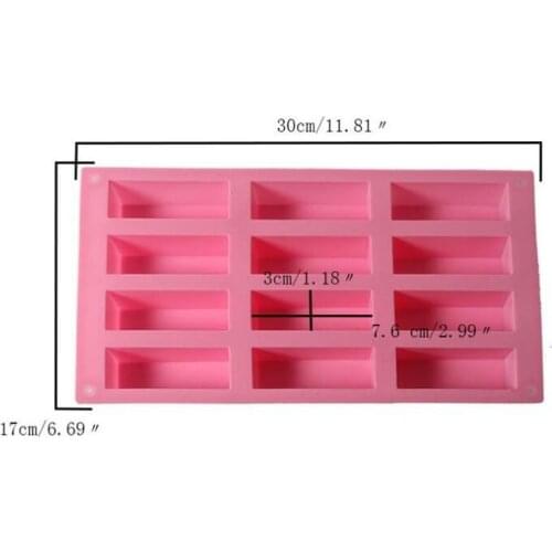 Silicone Mold For Handmade Soap Rectangular Cake Molds Candle Cake Bakeware Tools Chocolate Baking Mould For Cooking 12 Holes