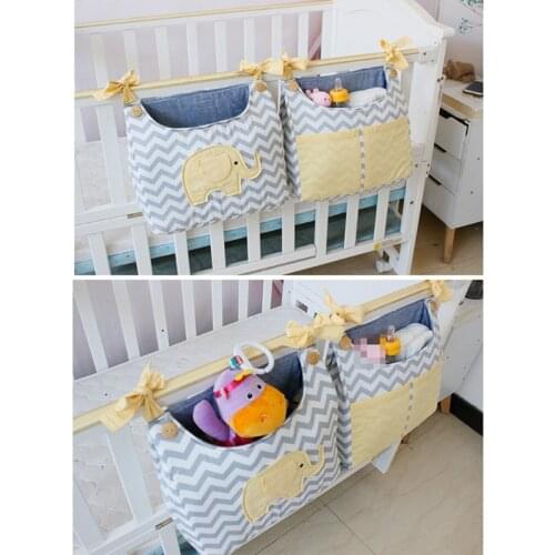 2 Pcs Baby Crib Storage Bag Lace-up Hanging Organizer Cot Care Essentials Diaper Pocket