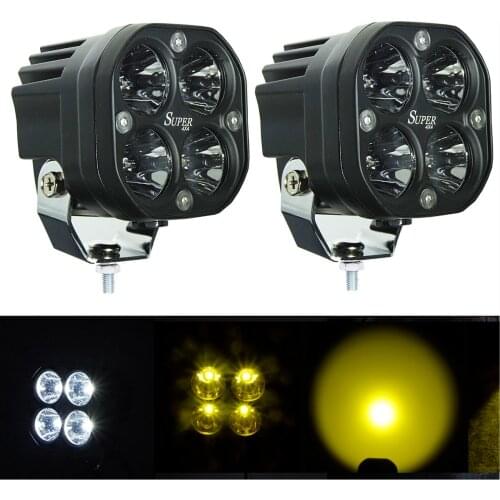 3inch 40W LED Work Light 6000K White Yellow Spot Beam Lightings Square Working Lamp For Car Motocycle Off-Road Universal 12V 24V
