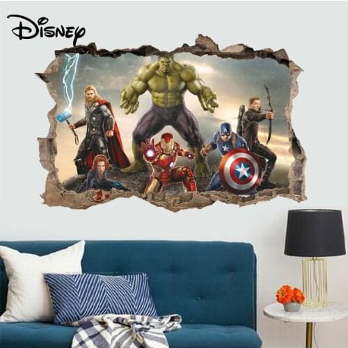 Disney3d three-dimensional stickers US captain Green Giant broke into the wall stickers