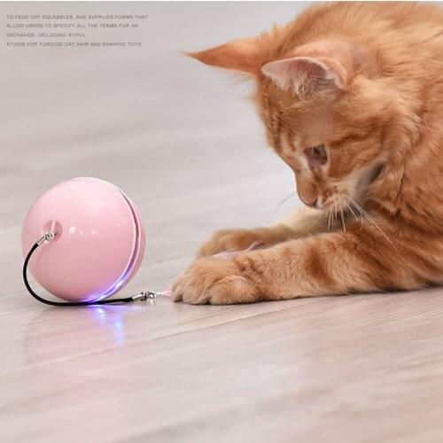 USB Automatic Smart Cat Toys Ball Interactive Catnip Self Rotating Colorful Led Feather Bells Toys for Cats Kitten Ball Toy