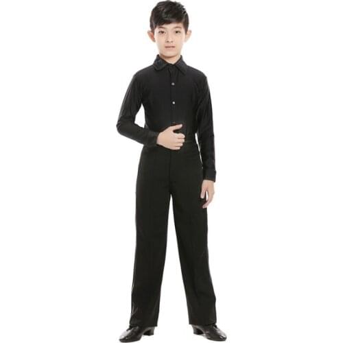 X2005 Boys Latin Dance Costume Childrens Shirt Racing Suit Standard Professional Examination Clothing Teens Performance Wear