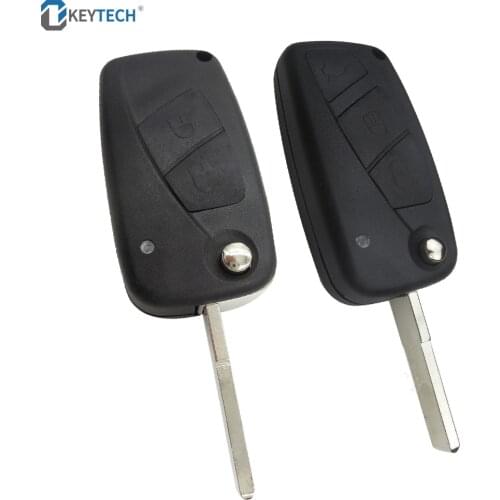 OkeyTech 2 Buttons Replacement Car Key Shell For Fiat Panda Idea Punto Stilo Iveco Flip Folding Remote Auto Key SIP22 Blade