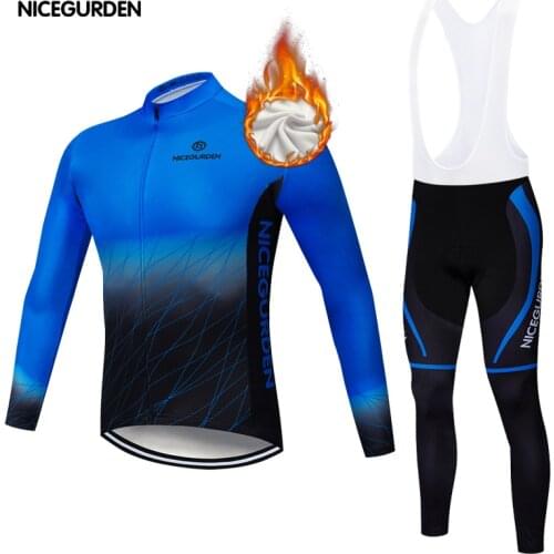 Winter jacket windproof and warm fleece mens cycling suit suit tights mountain biking outdoor triathlon mountain biking suit