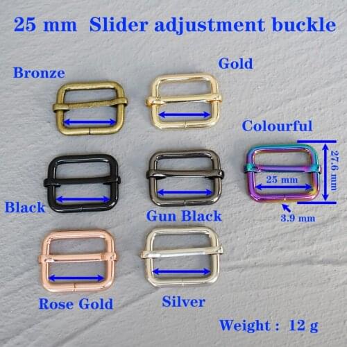 1 Pcs 25mm DIY Dog Collar Metal Adjustable Buckle Webbing Belt Buckle Handbag Bag Pet Product Durable Adjuster 7 Colors 25-LX
