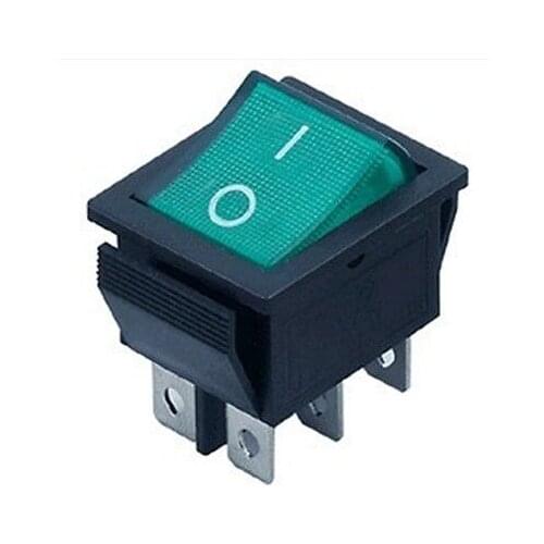 10pcs DPDT Green red Indicator Light 6 Pin Rocker Switch
