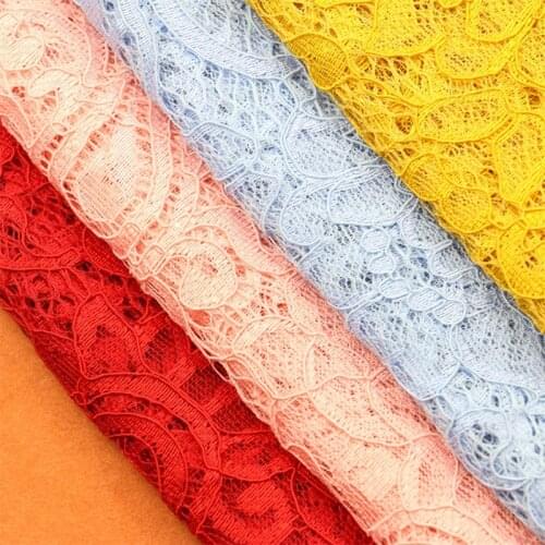 100% cotton floral knitted organic fabric cord for sewing handmade clothes lace fabric cloth 150cm width