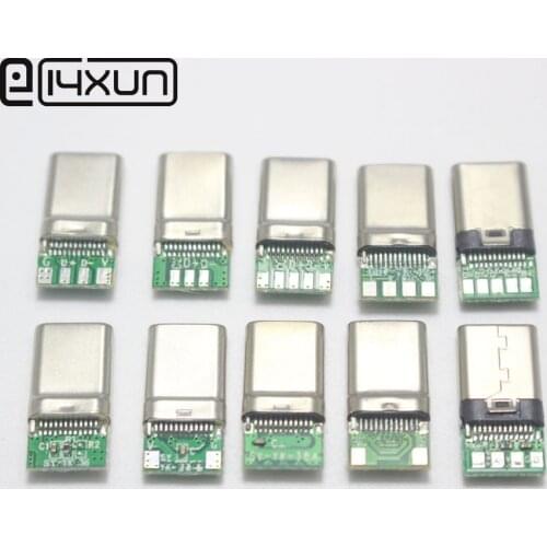 2/5/10pcs type-C usb Nickel-plated / Gold-plated USBC Connector without Cover OTG Charging terminal with PCB Board