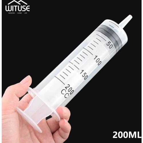 200ml Large Wholesale Nutrient Sterile Plastic Reusable Hydroponics Cat Dog Tools Feeding Acc Health Syringe Measuring Big Home