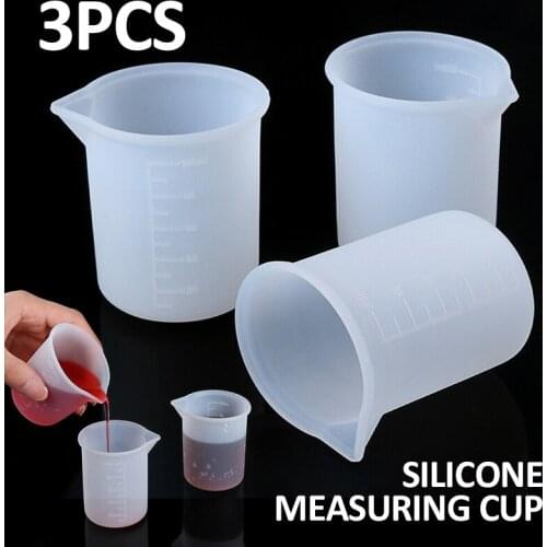 3Pcs Measuring Cups 100ml Resin Silicone Casting Molds Glue Tool For Handmade Craft Mixing Cup With Clear Scales Measuring Tool