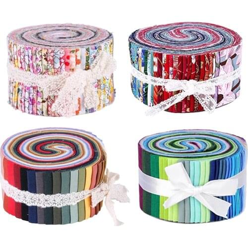 36Pcs Jelly Roll Fabric, Roll Up Cotton Fabric Quilting Strips, Patchwork Craft Cotton Quilting Fabric