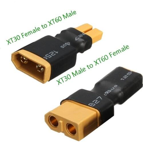 5PCS XT30 Male To XT60 Female/ XT30 Female To XT60 Male Plug Adapter for RC Airplane Helicopter Multirotor LIPO Battery DIY