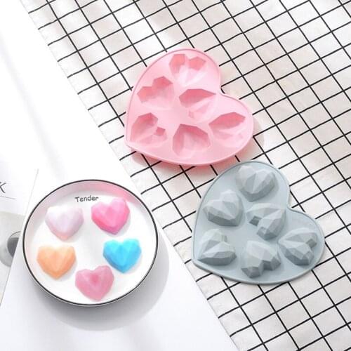 6 Even Heart Shaped Silicone Cake Mould DIY Chocolate Pudding Molds ice cube tray Baking Tool Fondant Cake Decorating Tools