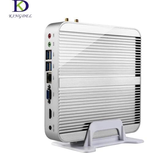 Kingdel Fanless Mini PC HTPC with Intel 5th Gen Core i5 5200U Gigabit Lan Wifi HDMI VGA SD Card Port Windows 10 Desktop Nettop