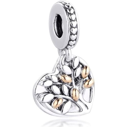 Family Tree Dangle Charm Fits Original Snake Chain Bracelets For Woman DIY Sterling Silver Jewelry 2020 Winter Beads