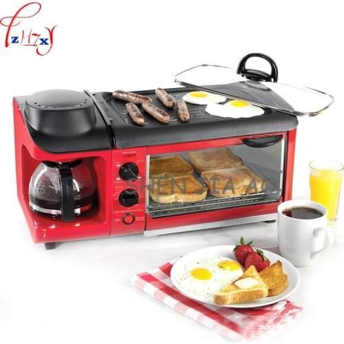 Home multi-functional breakfast machine toast toast / cook coffee / omelette triple multi-functiona breakfast machine 110/220V