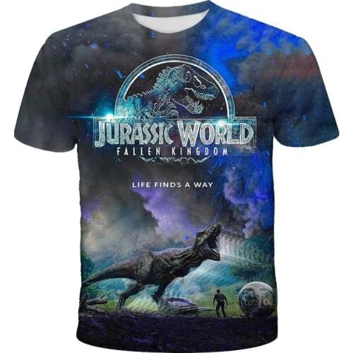 Boys Girls Jurassic World T-shirts Kids Short Sleeve Dinosaur Print 3D T Shirt For Boys Children Summer T-shirt Clothing Tops