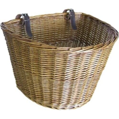 Hot AD-Retro, Handmade, Wicker Bicycle Front Basket with Leather Straps