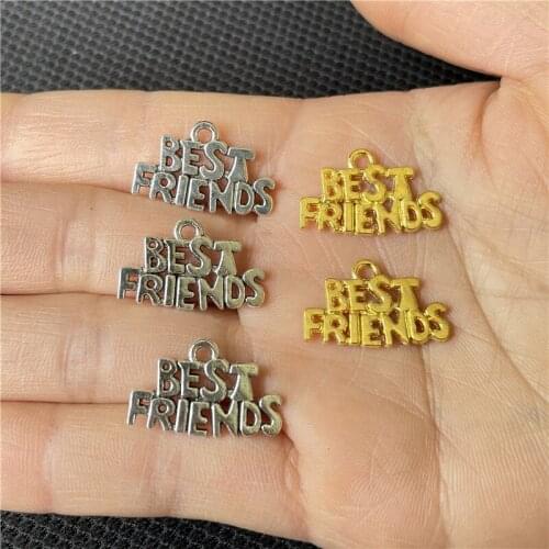 JunKang 15pcs BESTFRIENDS Cute Pendant DIY Handmade Necklace Bracelet Connecting Piece Bulk Wholesale Jewelry